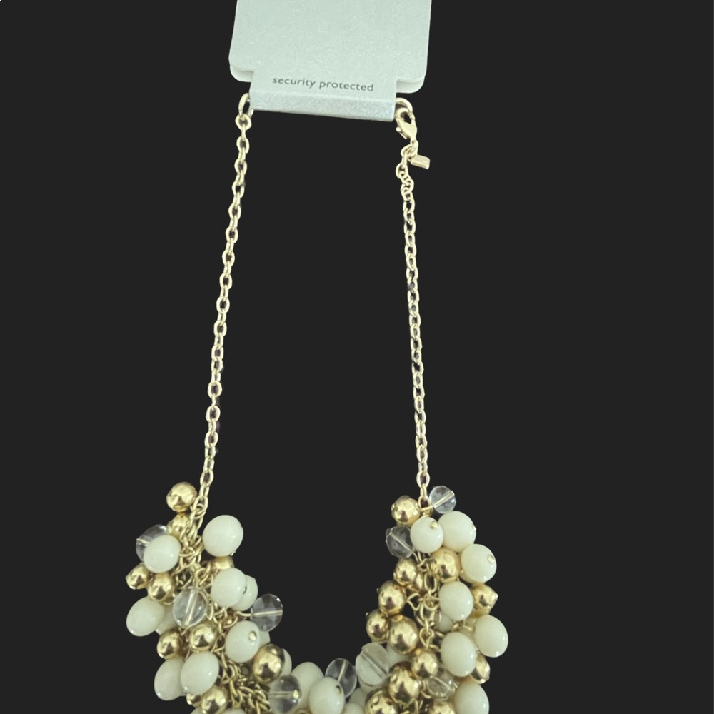 Cream and gold necklace. Never worn